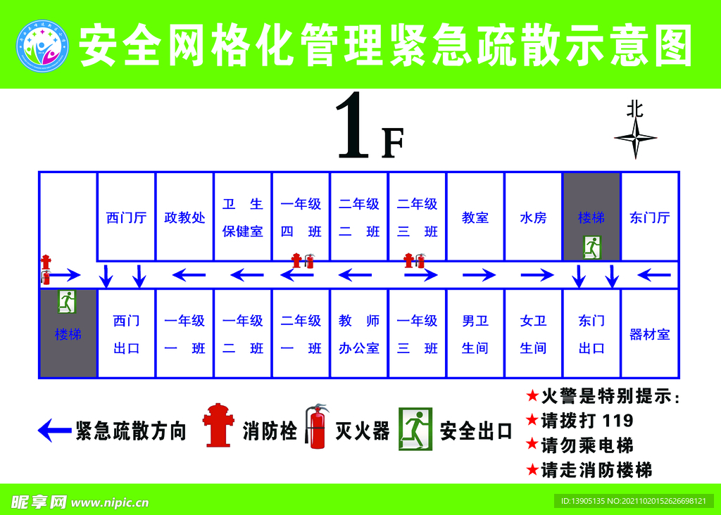 安全网格化管理紧急疏散示意图