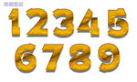 3D金色数字