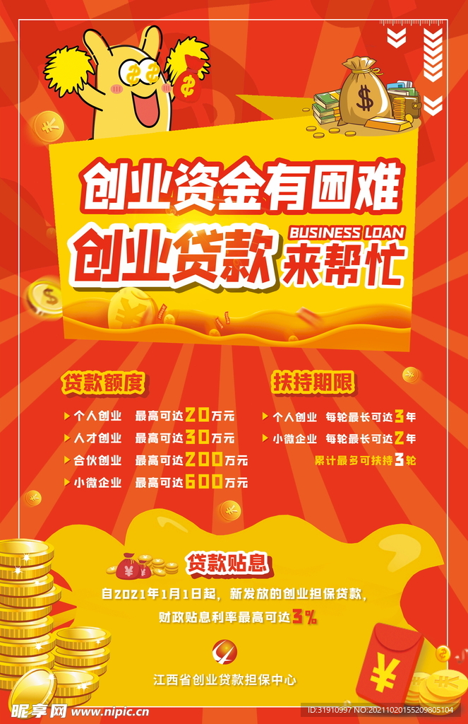 创业贷款金融海报