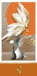 金色羽毛花卉装饰画