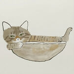 卡通猫咪手绘插画装饰画