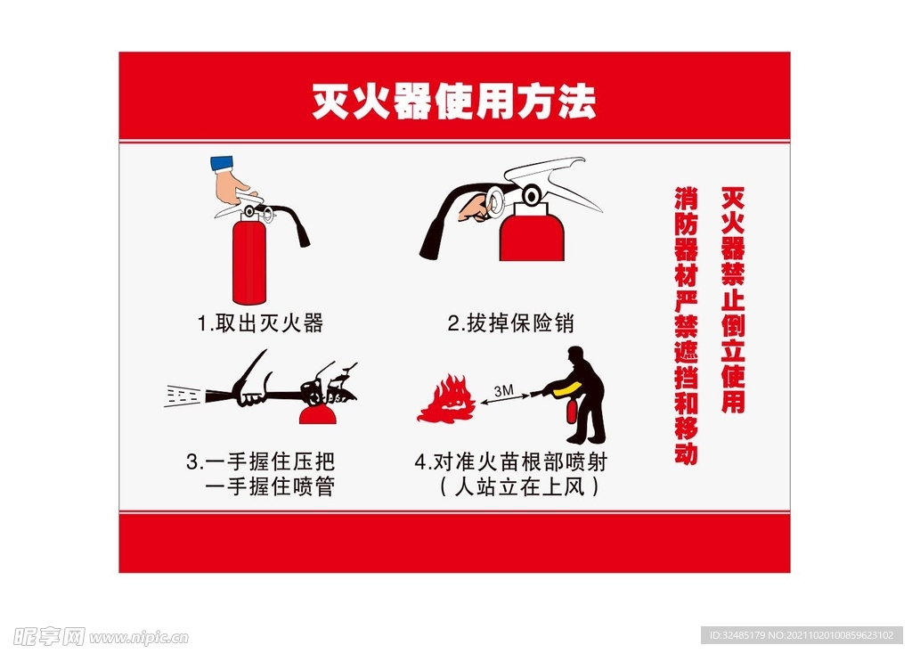 119消防安全灭火器使用方法