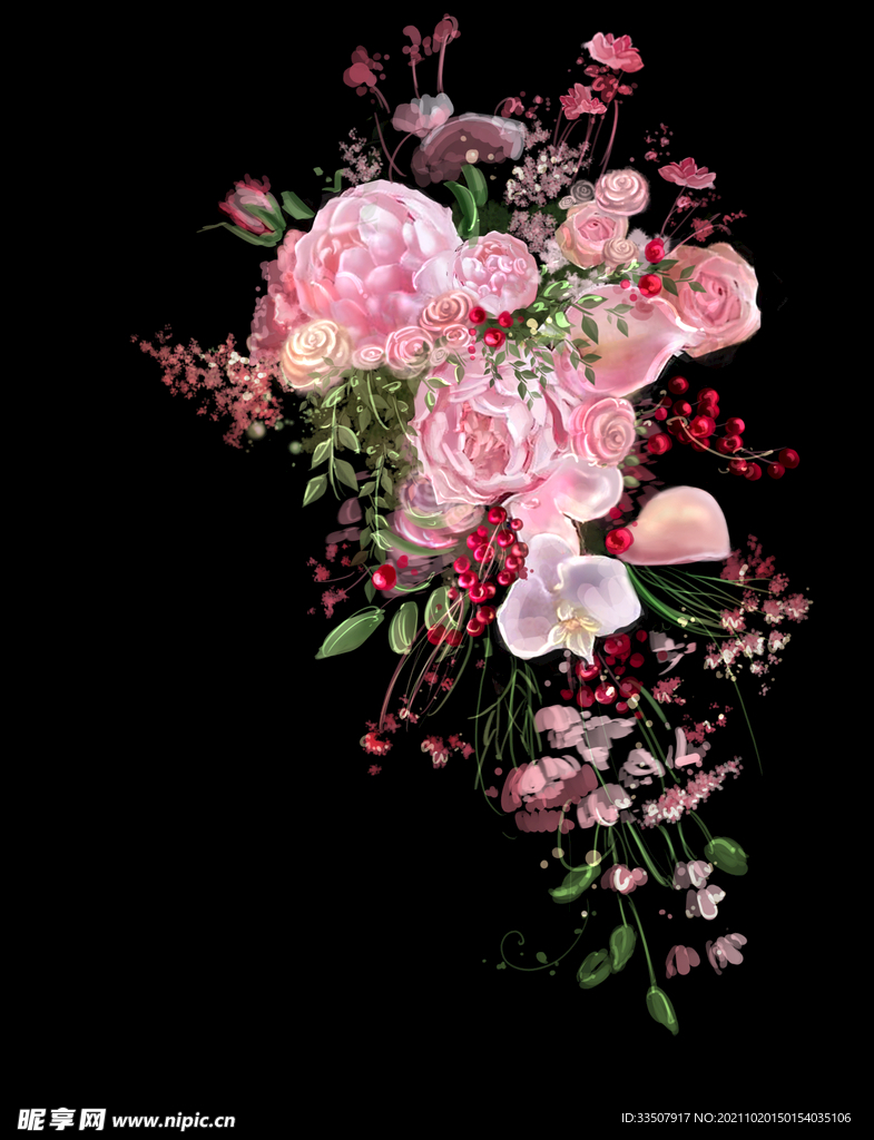 粉色手捧花