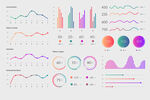 业务数据信息图表仪表板矢量