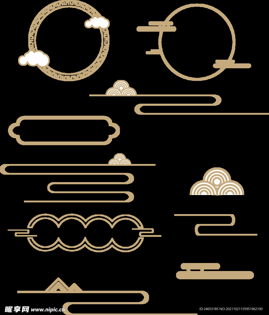 国潮古风祥云免扣素材