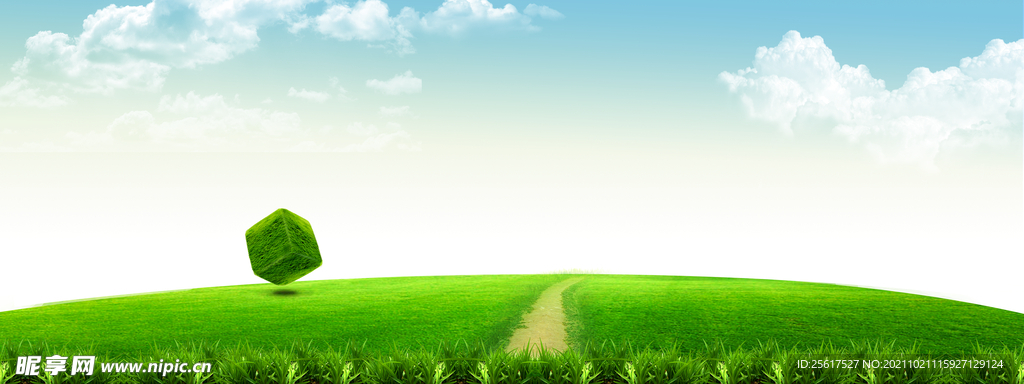 蓝天 草地 背景