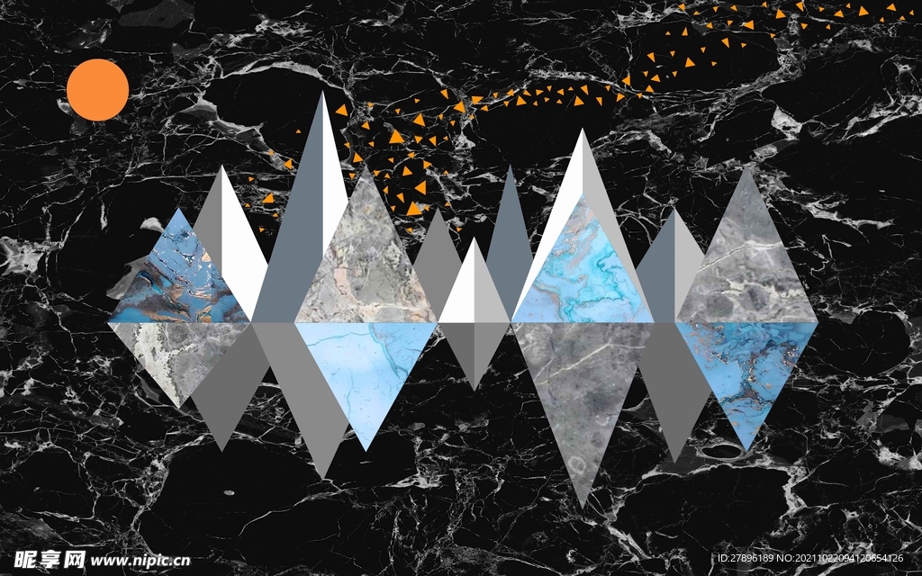 简约几何黑色大理石石纹