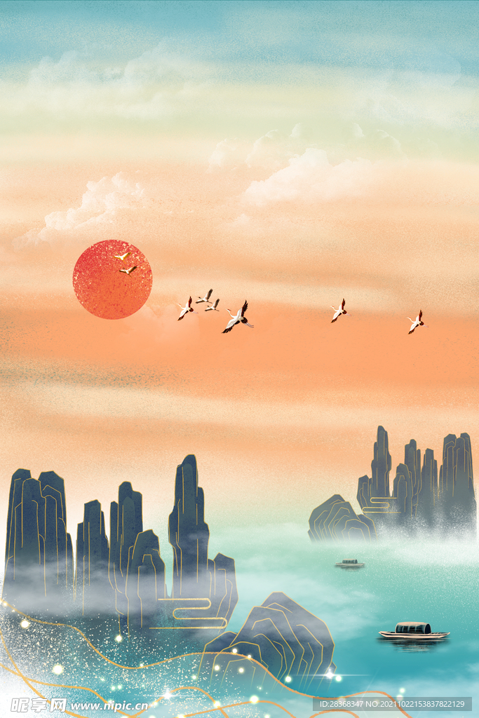 国潮风背景