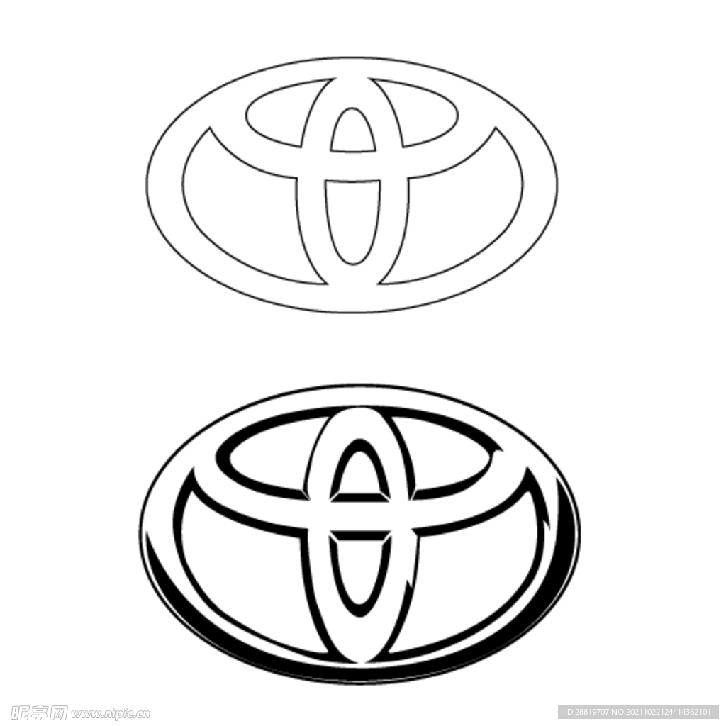 丰田车标 矢量Logo 汽车标