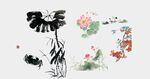 荷花水墨图
