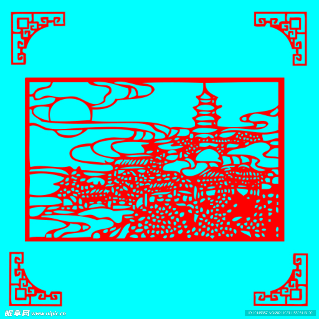 塔剪纸