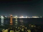 黑夜双月湾海边