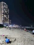 夜晚双月湾海边风景