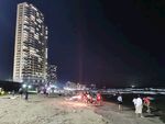 夜晚双月湾海滩
