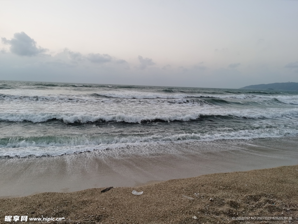 双月湾晨曦 海浪