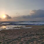 双月湾大海海浪  日出