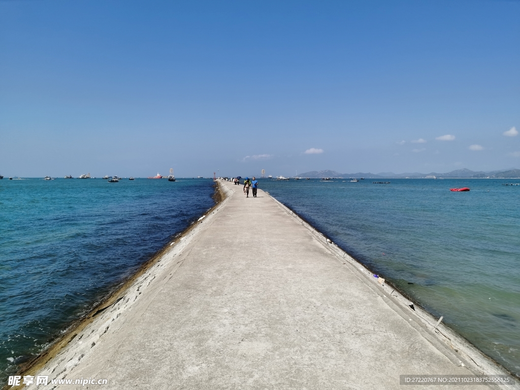 惠州双月湾海堤风景