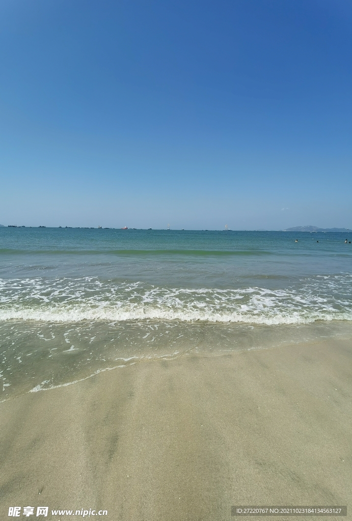 惠州双月湾 海浪 沙滩 蓝天