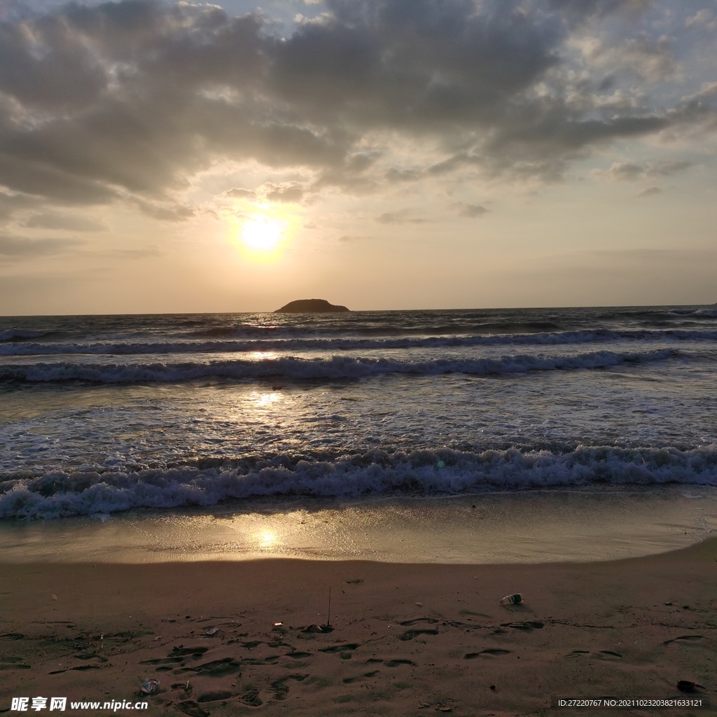 惠州双月湾海滩日出