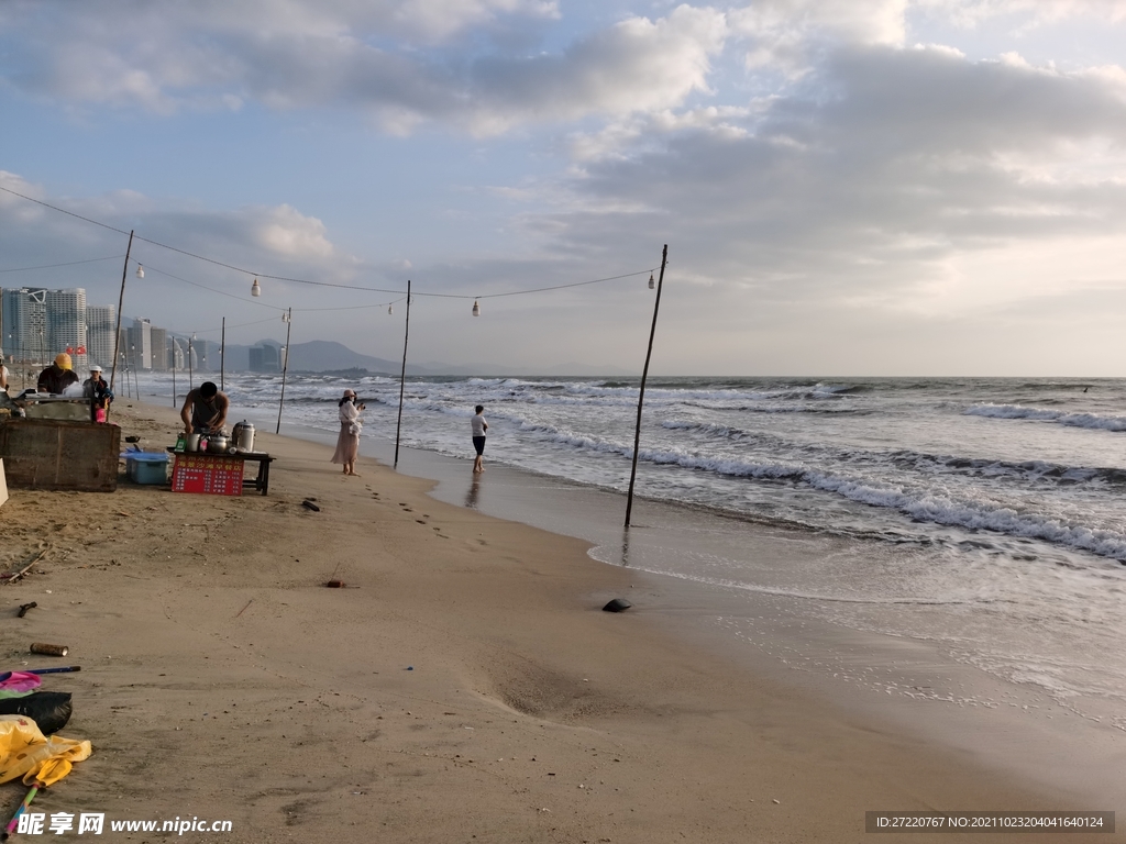 惠州双月湾海边风光  海浪