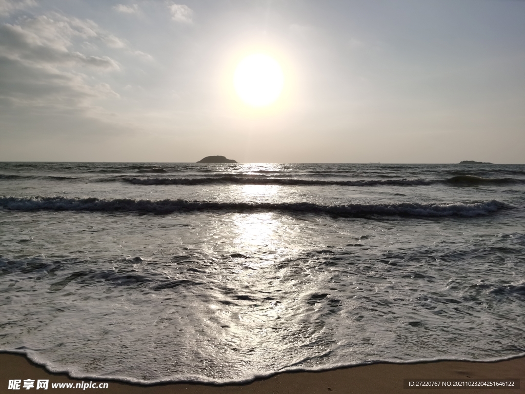 惠州虹海湾 日出  大海 海浪