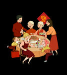 一家人团圆素材
