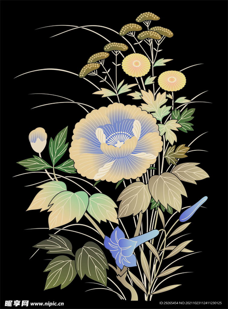 日式花纹           