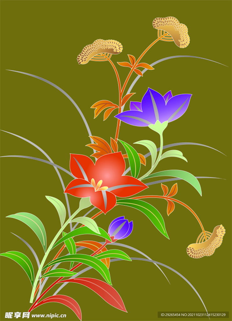 日式花纹           