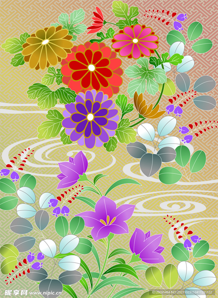 日式花纹           