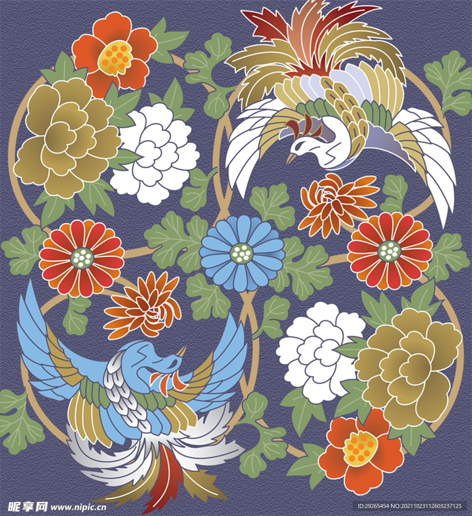 日式花纹           