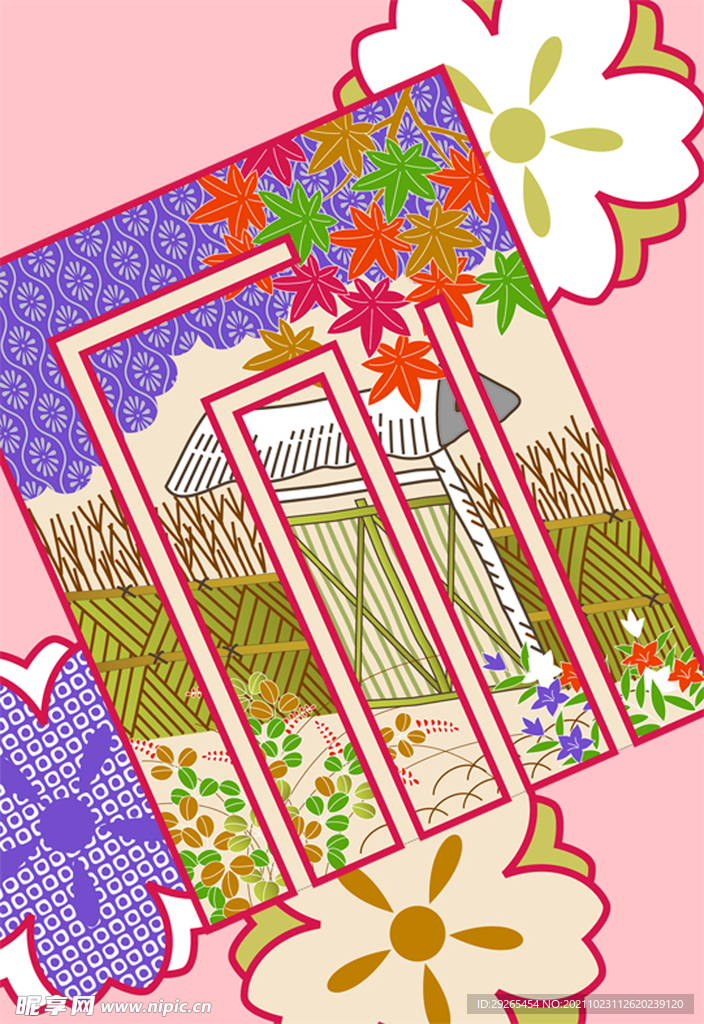 日式花纹           