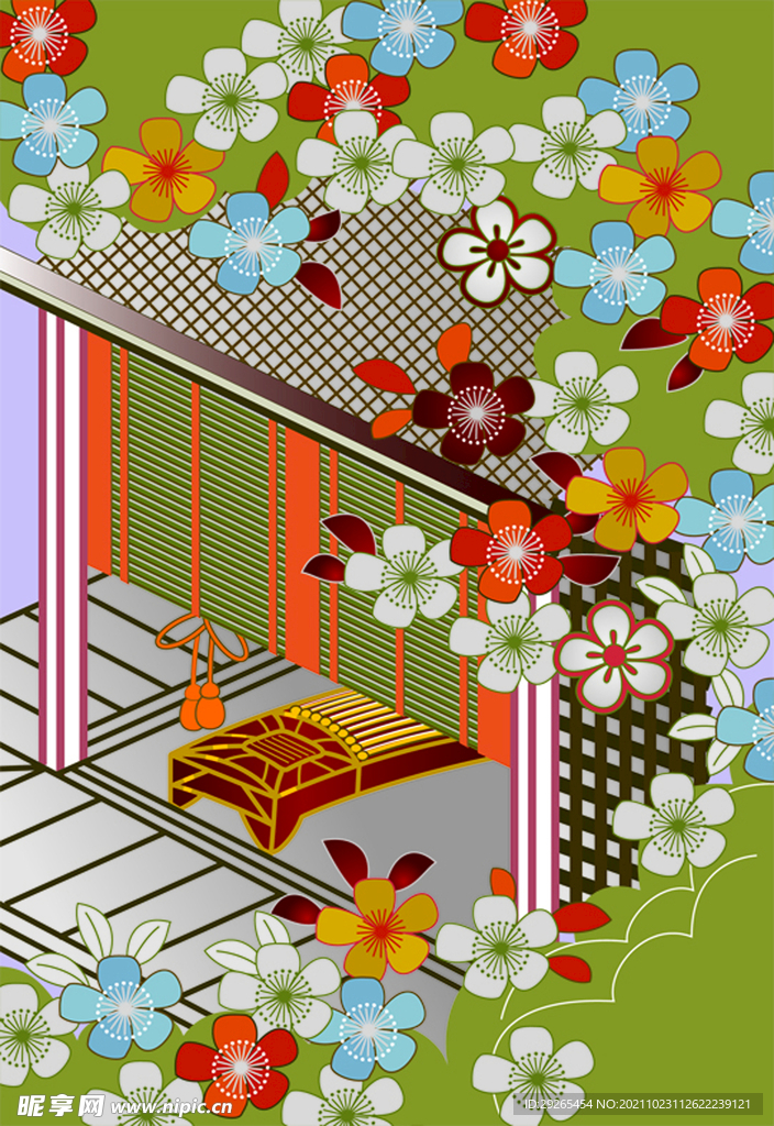 日式花纹           