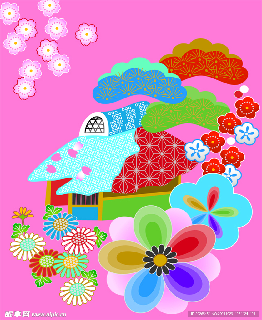 日式花纹           