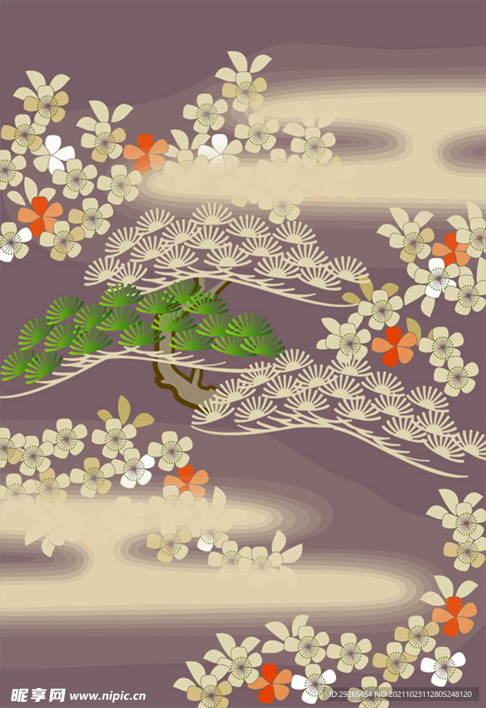 日式花纹           