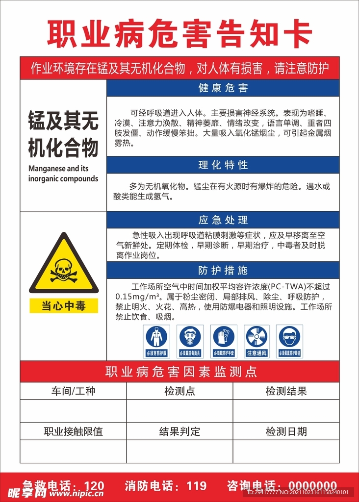 职业病危害 锰及其无机化合物