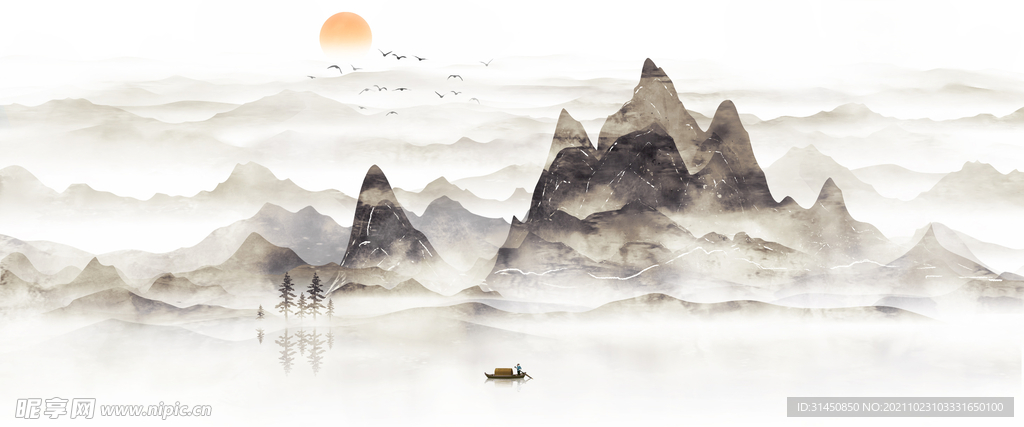 古风山水背景图