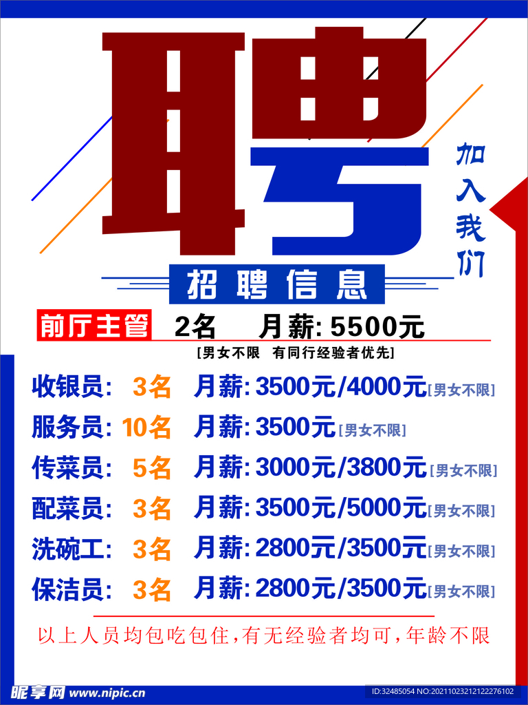 餐厅招聘