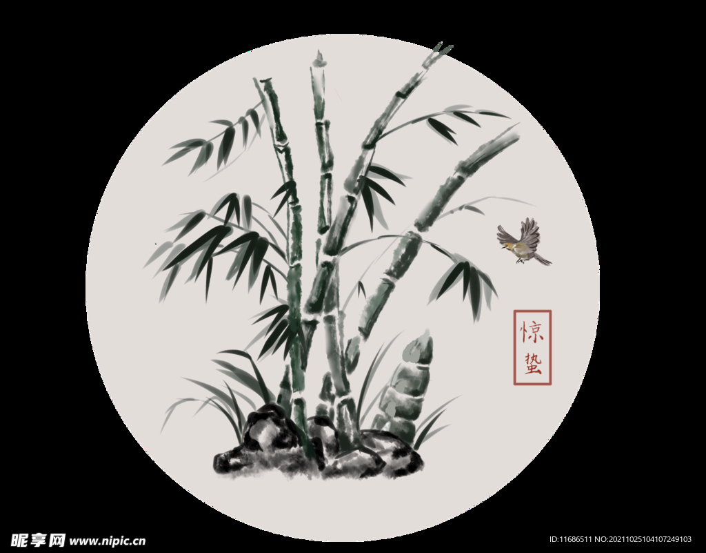 惊蛰节气水墨画