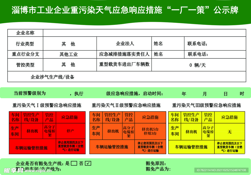 淄博市工业企业污染天气一厂一策