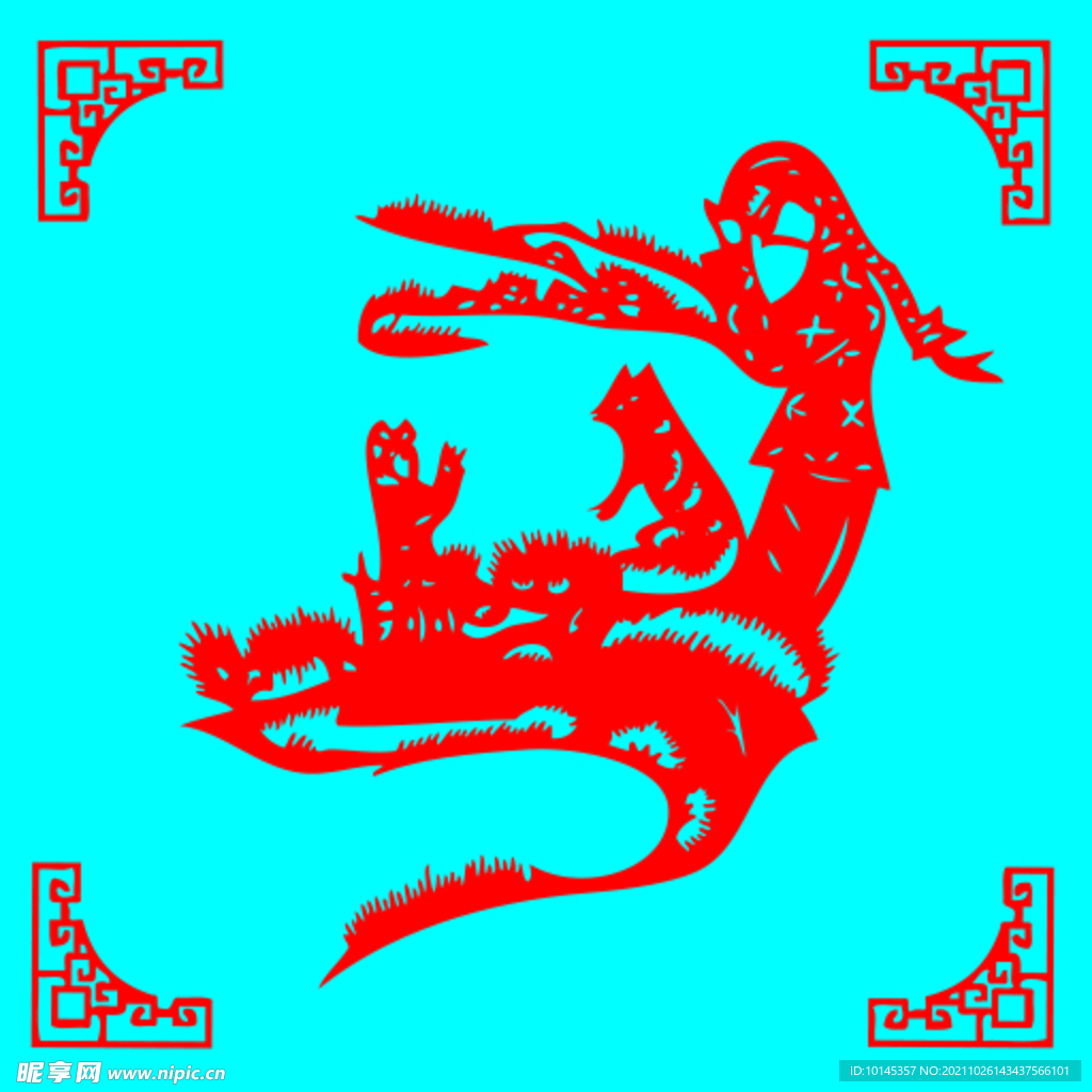 眺望剪纸