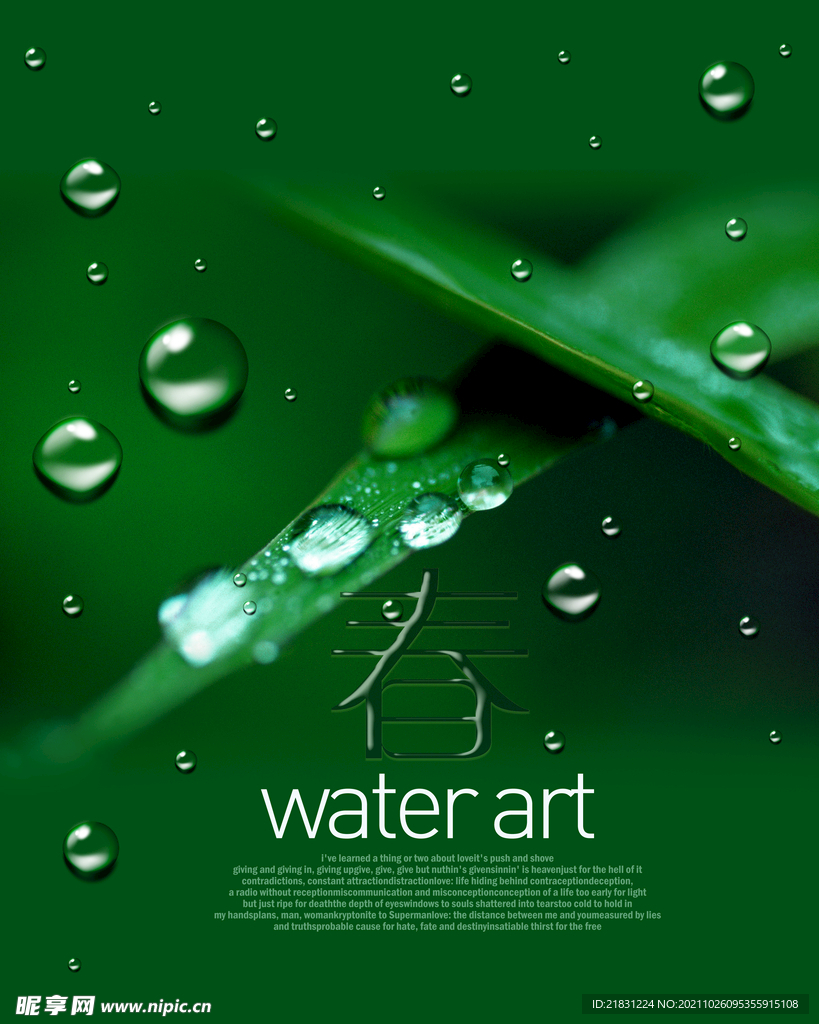 绿色   水珠  水滴