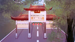 中国风古典国潮古建筑插画模板