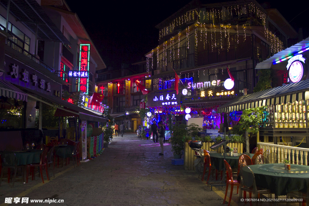 阳朔 桂林 夜景 小镇 古镇 