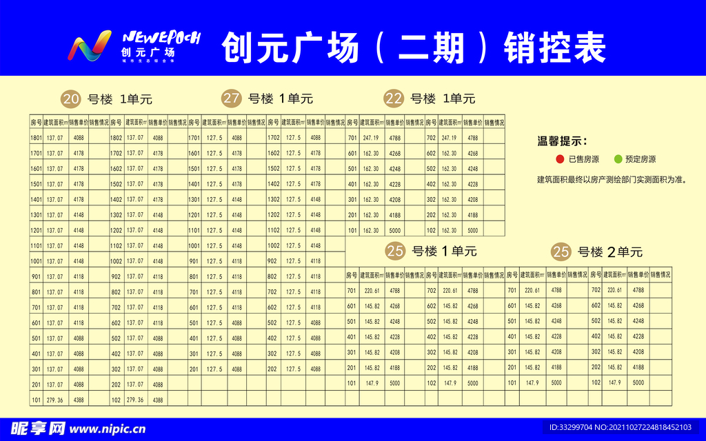 创元广场（二期）销控表