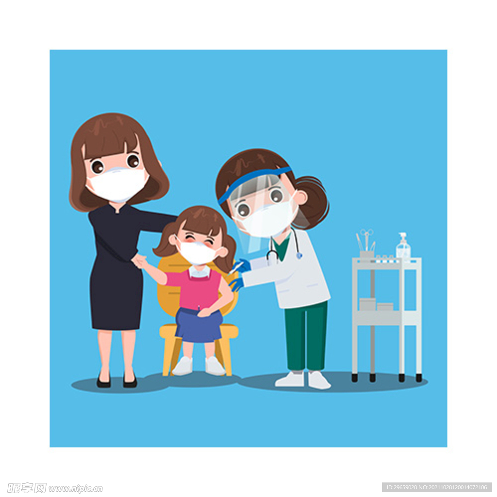 打预防针的女孩