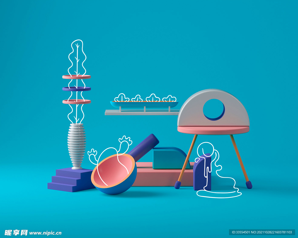 C4D元素  背景  模型  