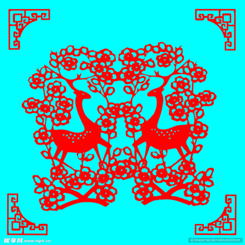 梅花鹿剪纸