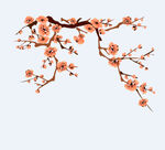 中国风水墨花卉PNG免扣