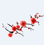中国风水墨花卉PNG免扣