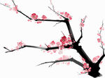 中国风水墨花卉PNG免扣